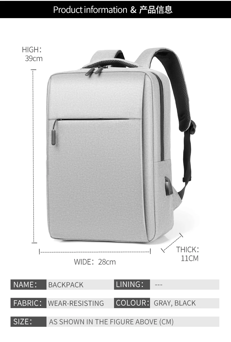 High quality  wholesale popular Mens Anti theft Smart Laptop Backpack bag with USB Charging port in Dubai