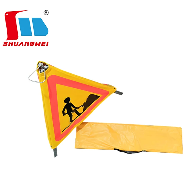 Tripods Triangle Road Safety Warning Triangle Foldable Warning Traffic Sign With PVC cover