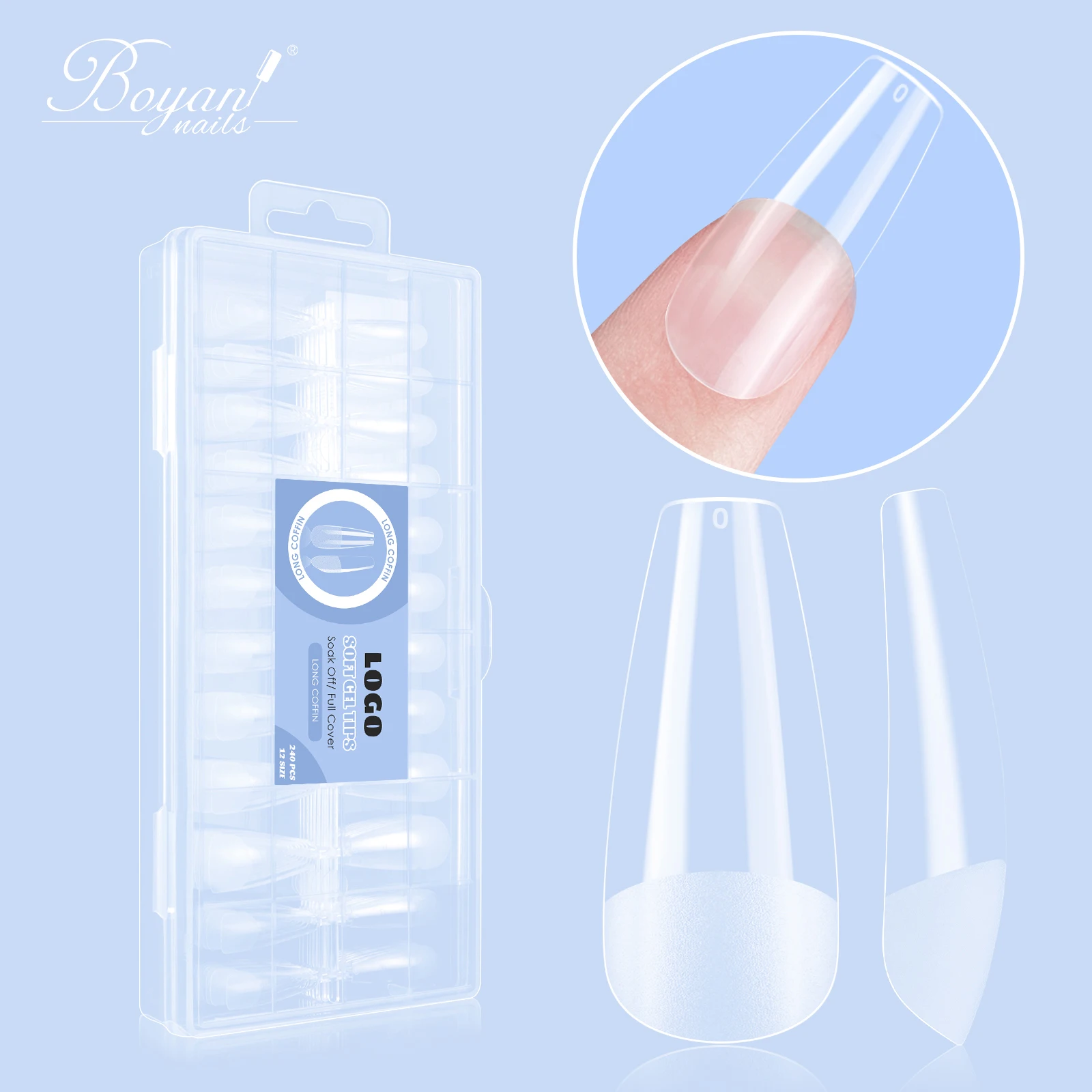 Factory wholesale fale nails acrylic private label oem soft gel nail tip false nails