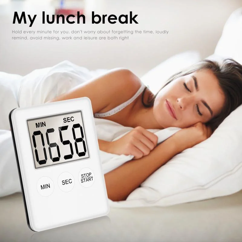 Kitchen Tools Square Food Electronic Countdown Timers Magnetic LCD Clock Large LCD Screen Display Digital Kitchen Timer