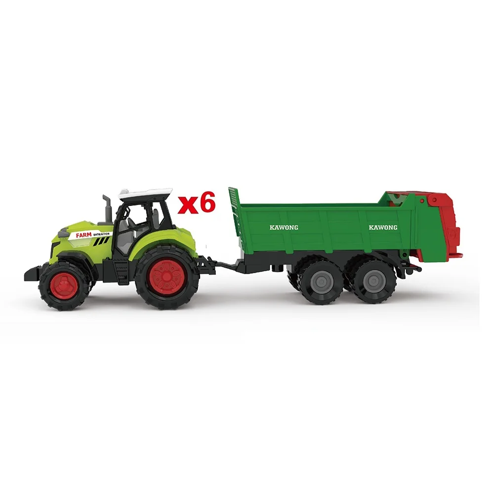 1/32 Dump Trailer Model Musical Plastic Slide Farm Tractor Toy For Kids