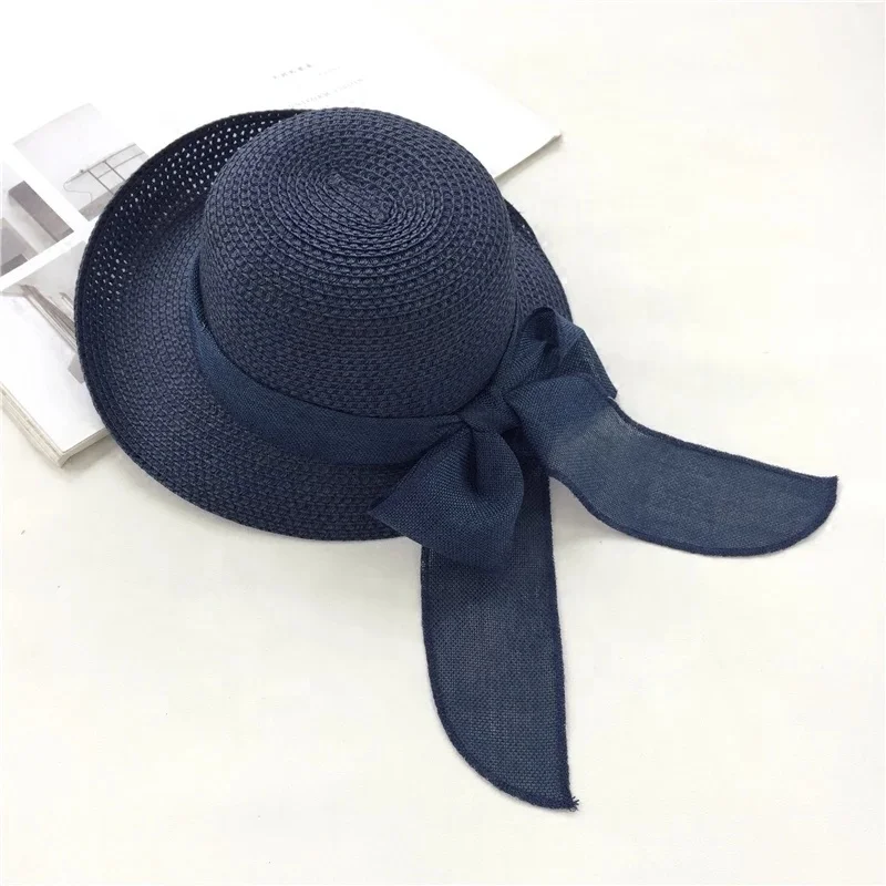Wholesale High Quality Sun Protection Beautiful Kid Paper Straw Cowboy Beach Hat With Flowers Decoration