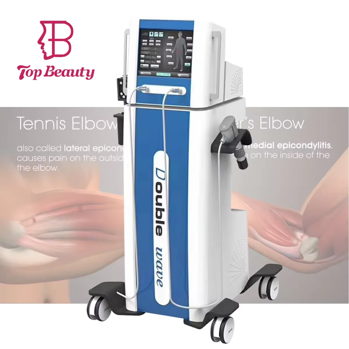 2024 double channel ED therapy electromagnetic shock wave machine extracorporeal shockwave device for physical therapy