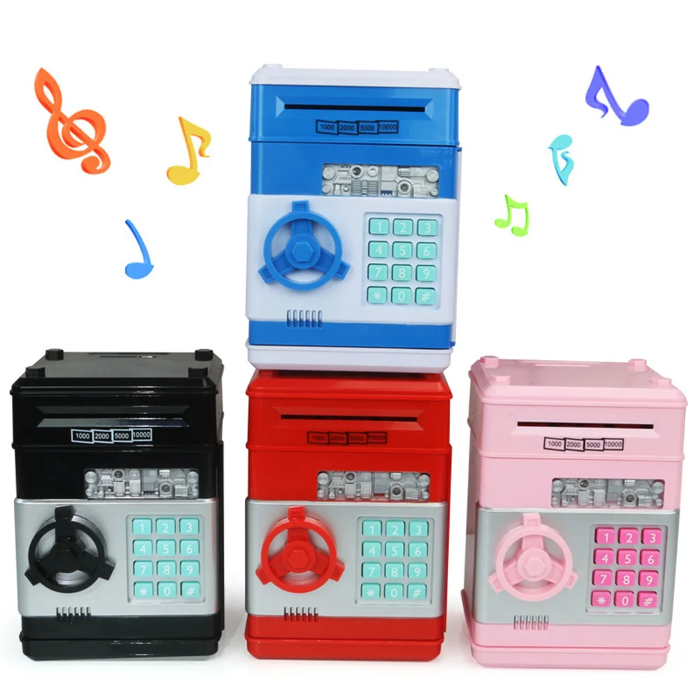 High Quality Plastic Money Box With Password Save Paper Money and Coin Mini Electric Atm Piggy Bank
