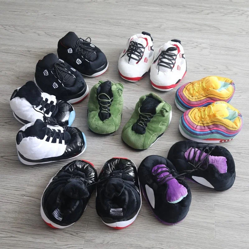 Wholesale Fashion Popular Designer Teenager Adult Indoor Fur Furry House Shoes Winter Warm Home Plush Sneaker Slippers