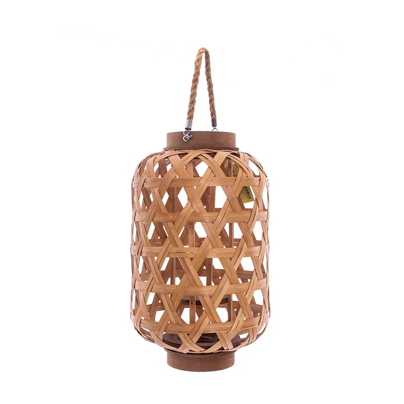 
Hot Selling Home Decor Craft Natural Country Style Handmade Rattan Weaving Lantern Bamboo Candle Lantern 