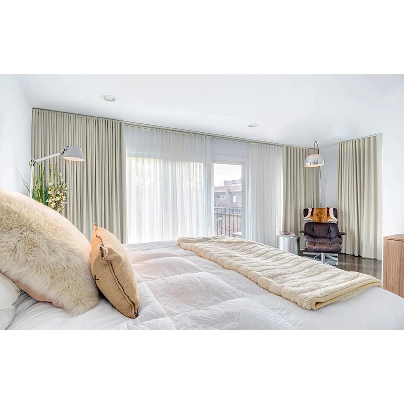 Customized High Quality Ripple Fold Type Blackout Hotel Drapes Pinch Pleated Fire Proof Curtain For The living Room