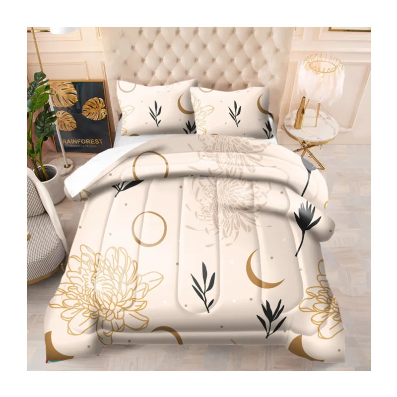 Best Selling High Quality Skin Friendly Wholesale Custom King Size Pillowcase Quilt Comforter 3pcs Bedding Set