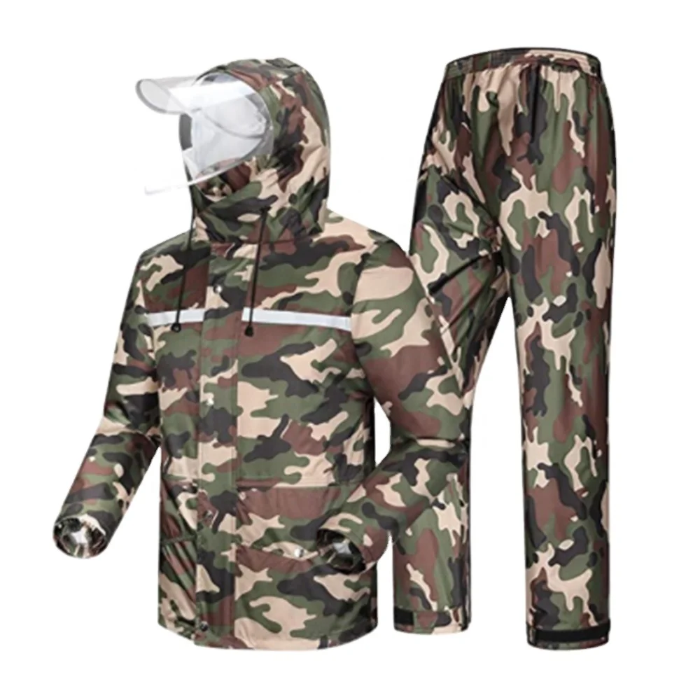 
waterproof overalls army green camouflage men raincoat jacket 