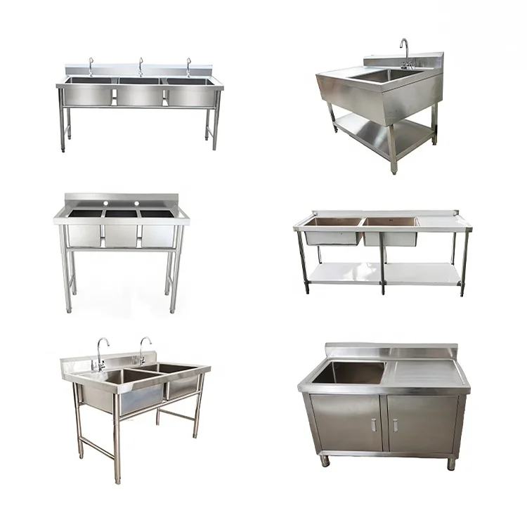 shandong stainless steel kitchen equipment 3 bay commercial kitchen sink