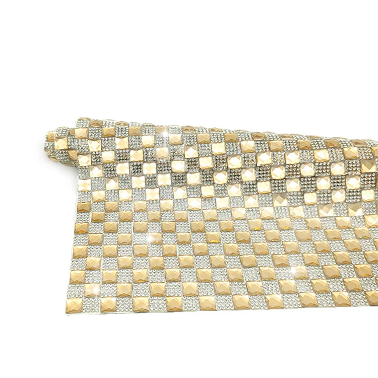 Hot fix Square Shape Rhinestone Trimming Mesh Transfer Crystal Stone Strass Mesh Roll Banding Sheets
