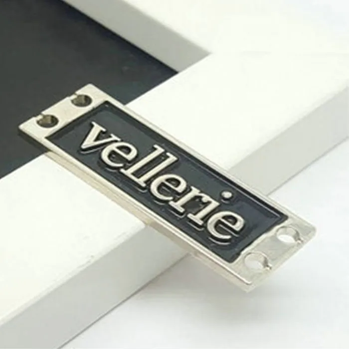 Bag Accessories Custom Handbag Hardware Engraved Metal Brand Logo Plate Tags,High Quality Custom Metal Logo Labels