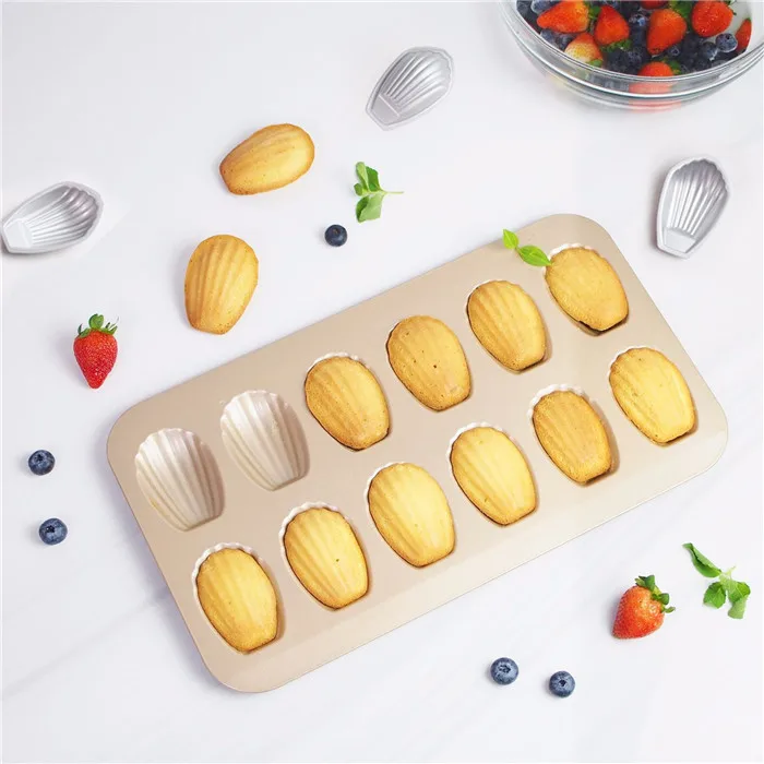 
Kitchen12 Cup Non-stick Cake Cookie Bake ware Shell Shape Mold Pan 
