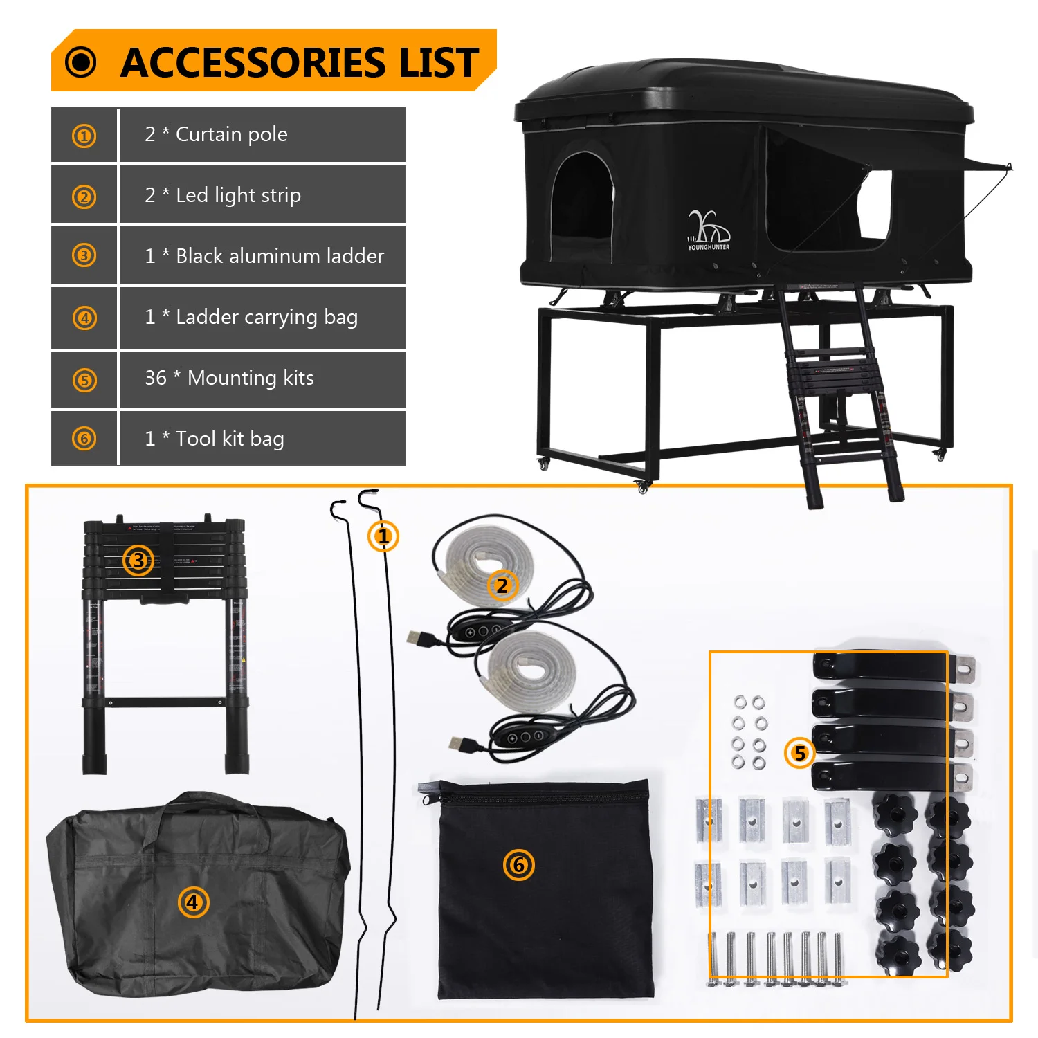 2021 New outdoor camping pop up foldable hard shell vehicle open SUV hardtop roof top tents car