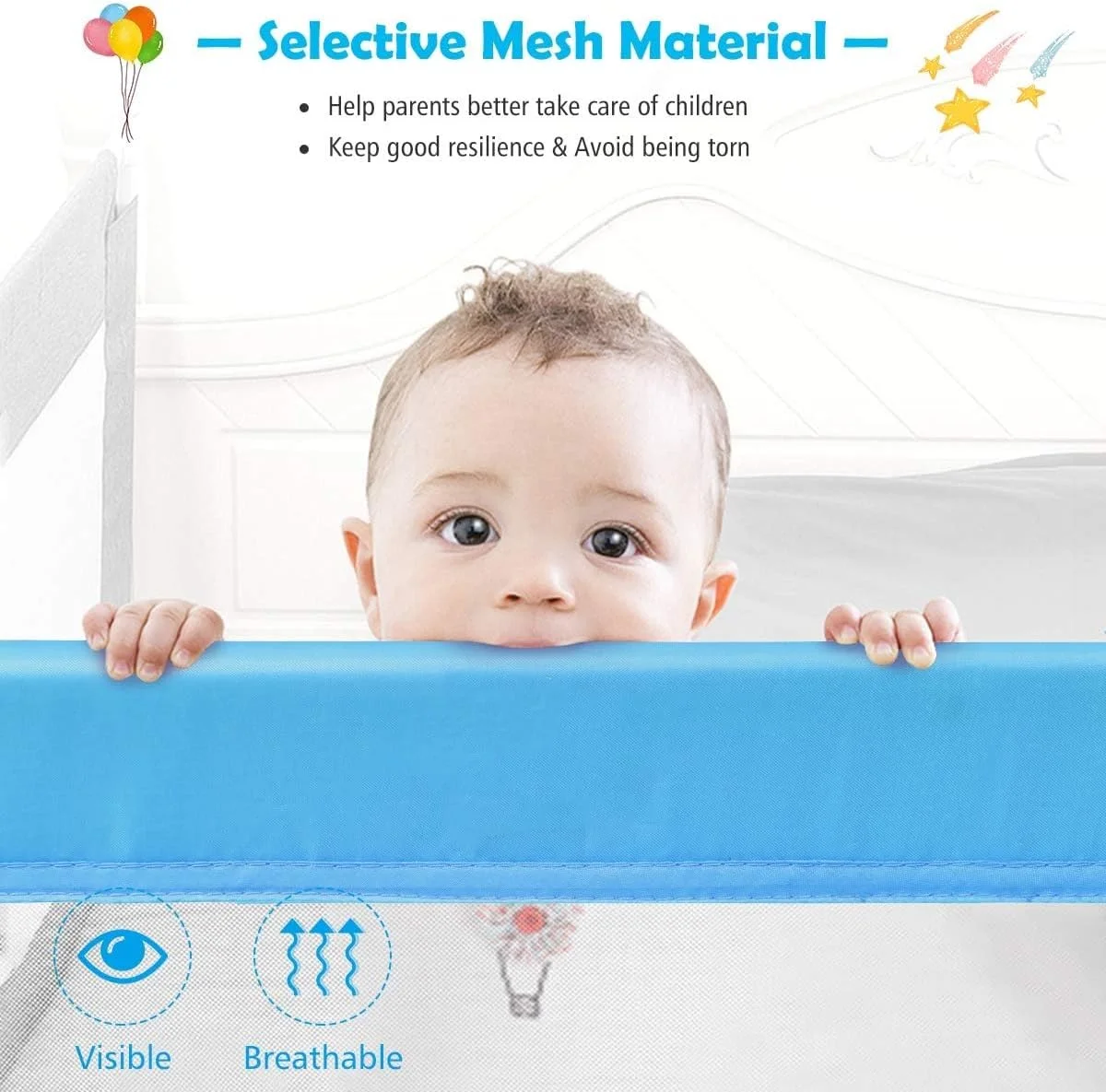 Wholesale Baby Bed Rail Guard Safety Baby Bed Barrier Adjustable Friendly Crib Guards Fence