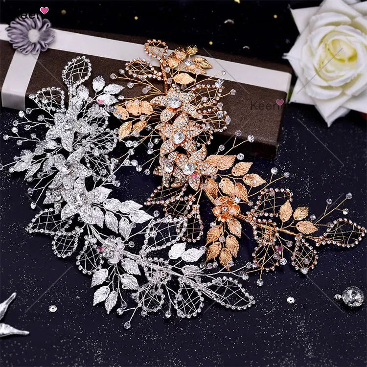 WHD-082 Latest Glass Rhinestones Crystal Flatback Rhinestones Hair Accessories Wedding Bridal Jewelry Floral Applique