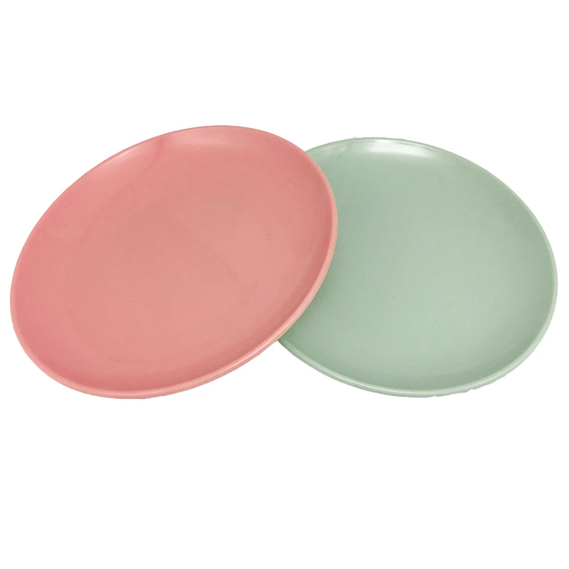 
Natural pure plant bamboo fiber PLA ecological kitchen dinner round plate dishes set 
