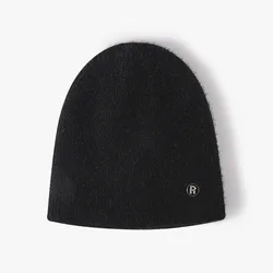 Winter Men Cotton Acrylic Warm Beanie Hats Knitted Plain Style Fabric With Custom Logo Beanies For Women Manufacturers