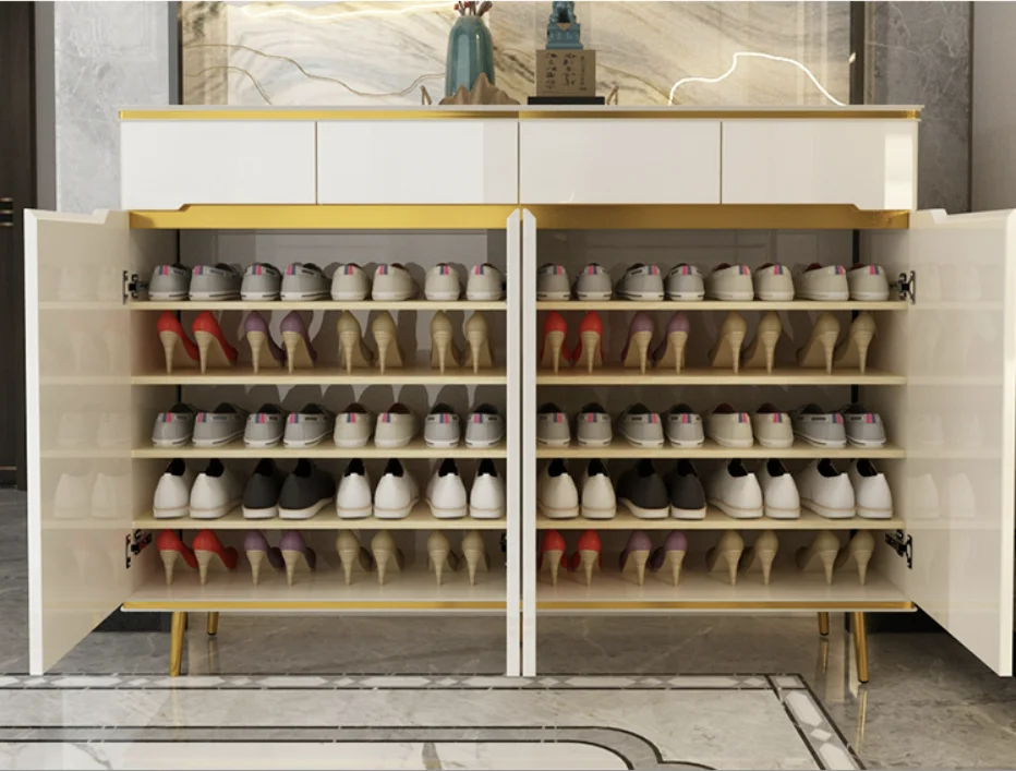 Modern light luxury living room furniture high density board cabinet shoes storage shoe cabinet