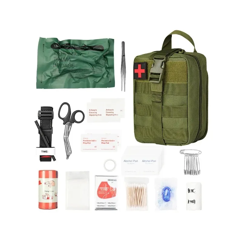16-in-1 Tactical Pouch First Aid Survival Kit for Emergency Outdoors Safety & Survival Gear for Camping Hiking Travel ect
