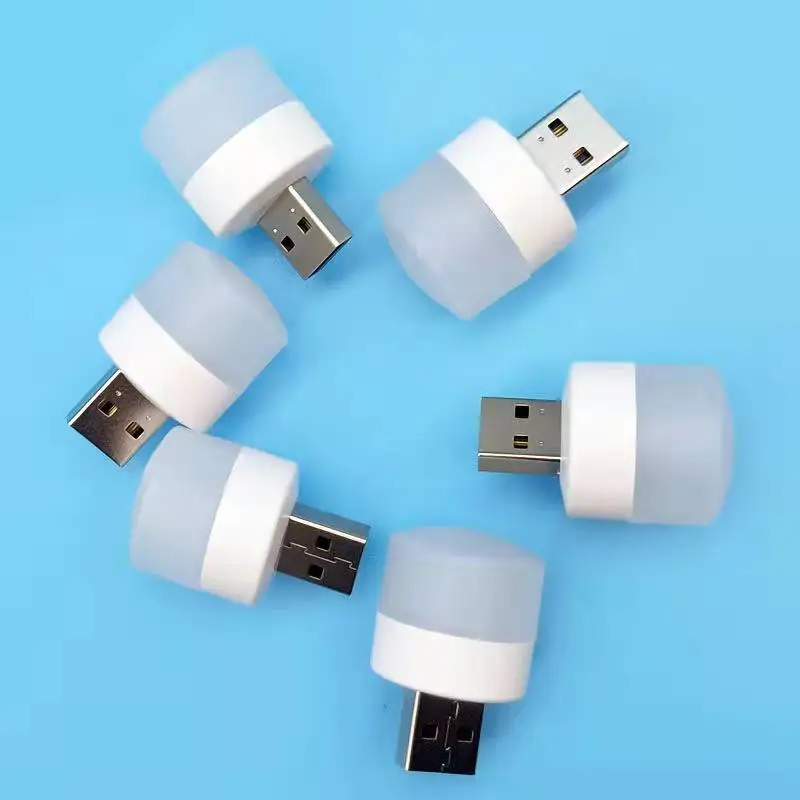 Mini USB Plug Lamp Computer Mobile Power Charging USB Small Book Lamps LED Eye Protection Reading Light Small Round Light Night