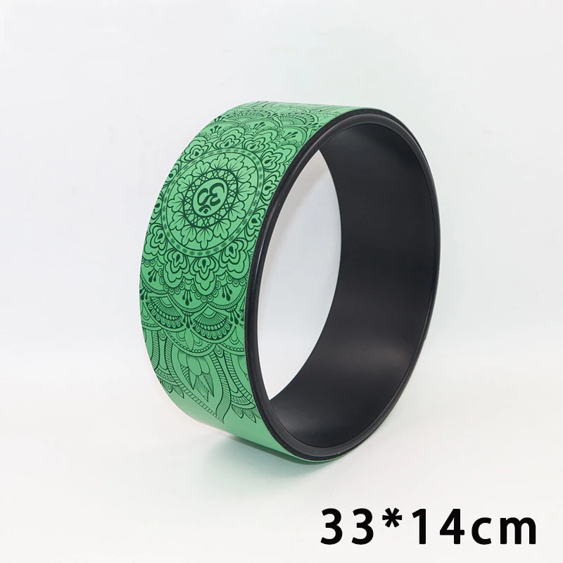 Yoga Wheel Natural Yoga Auxiliary Wheel Massage Mandala Pattern Wheel Backbend Artifact Pilates Yoga Circle