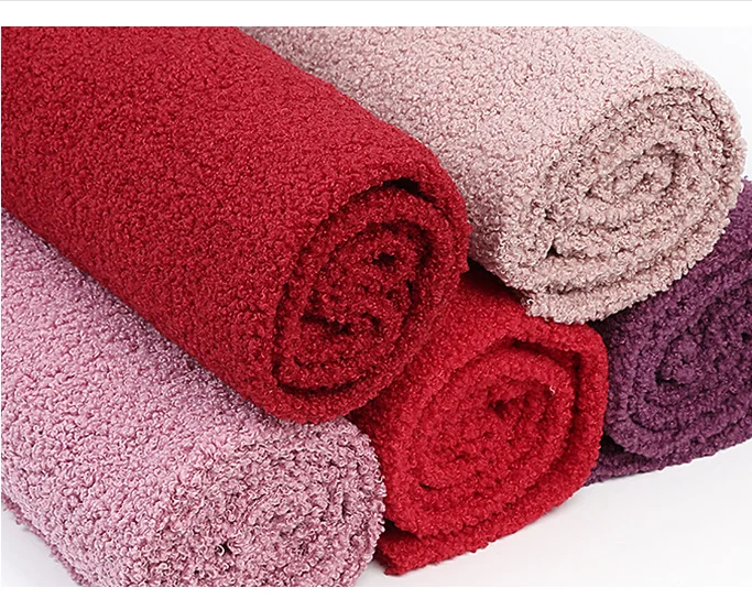 Hot sale Teddy fleece fabric polyester  fall/winter lamb wool coat plush fabric