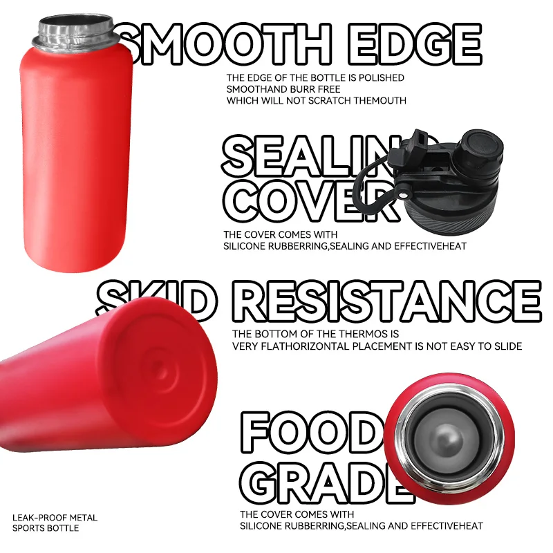 Custom Logo Double Wall Stainless Steel Drink Bottle Insulated Vacuum Flask Thermal Cup 22oz 25oz 32oz Sports Water Bottle