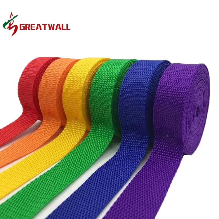 Custom Colorful Polypropylene Webbing Strapping for Backpack Webbing pp webbing Belt Woven Accept Customized