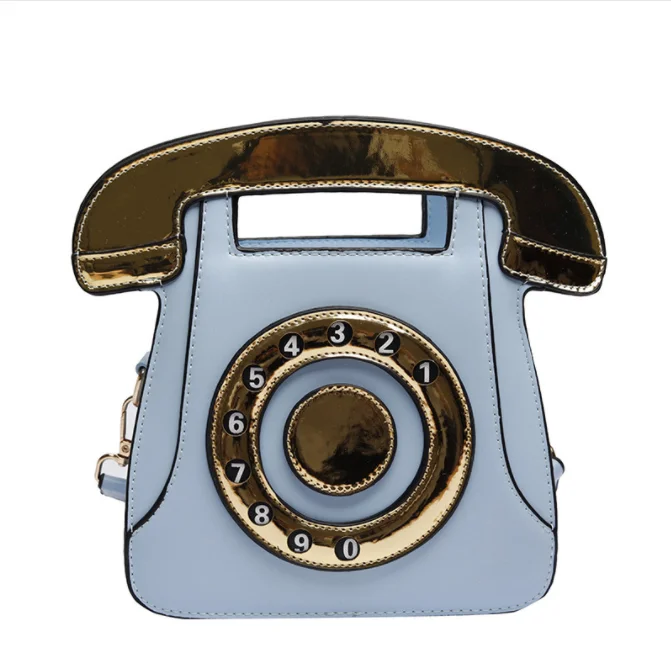 New Arrivals Call Me Tel Cutest Purse, Telephone Chain PU handbag phone bag