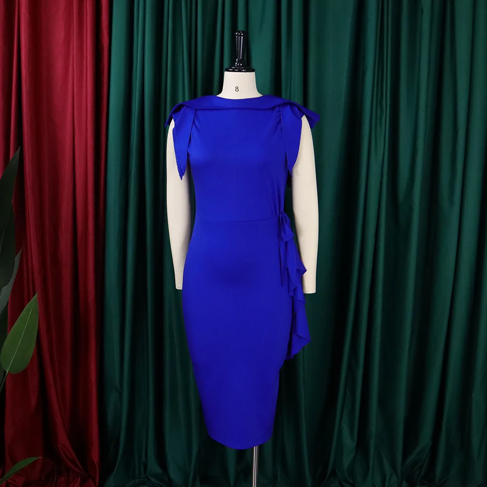 Knee Length Elegant Official Work Female Fashion Formal Ladies Office Wears Career Women Dresses