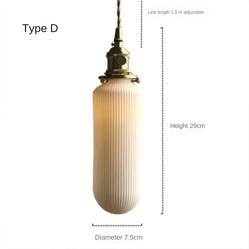 BOKUN Ceramic Minimalist Designer LED Globe Vintage Luxury Chandelier Lamp Fixtures Brass Pendant Island Lighting Kitchen Light