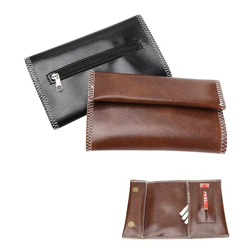 New Fancy Brown Genuine Tobacco Pouch Leather With Thong