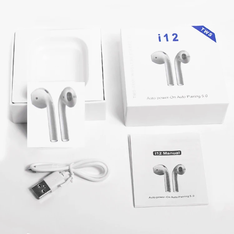Беспроводные наушники i12 TWS с сенсорным управлением 15 м