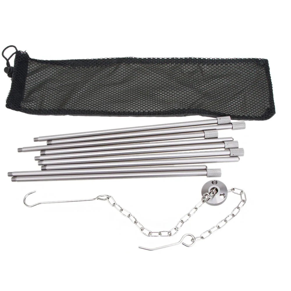 YAMA Outdoor Aluminum Hanging Stove Fire Triangle Bracket Picnic BBQ Cooking stove Tripod Pot Grill Stand Holder for  Camping