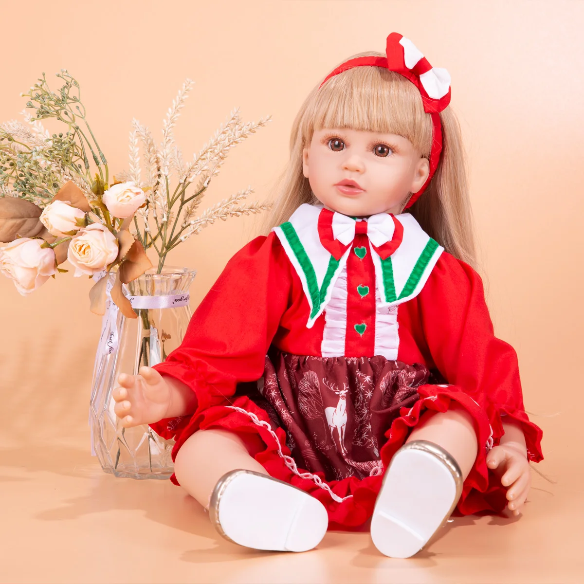 New Arrive 60 CM Long Blond Hair Reborn Dolls Lifelike Princess bebe reborn Dolls for Kids