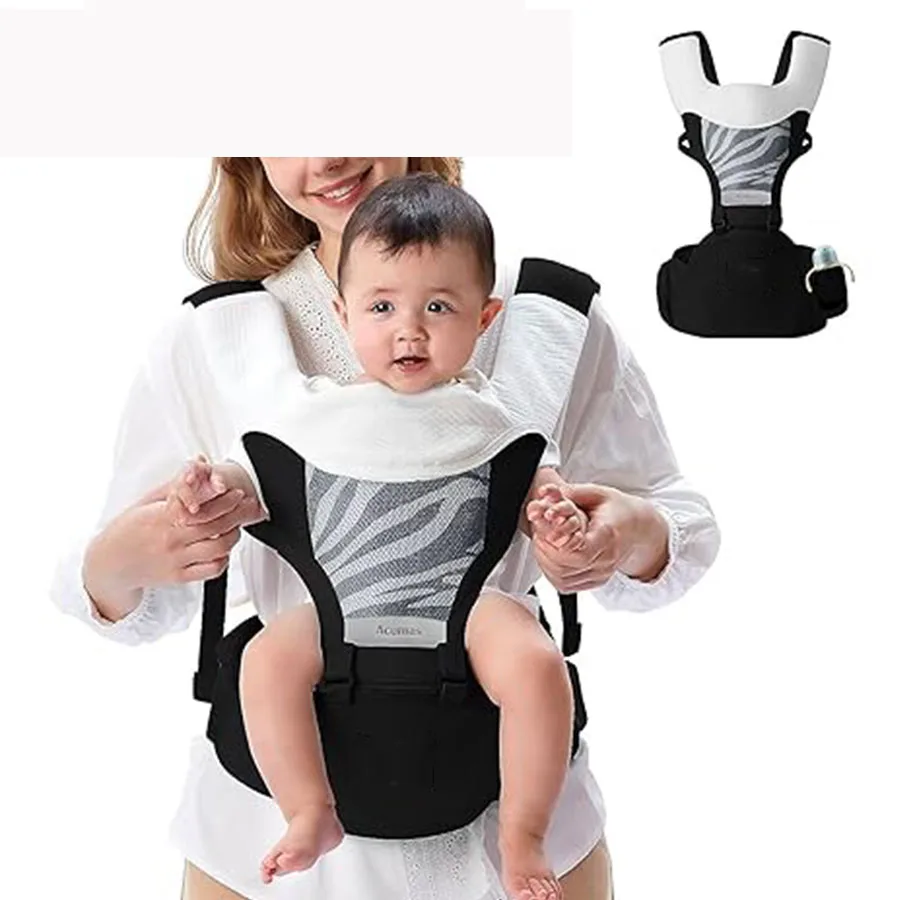Baby Hip seat Carrier Waist Belt Walker Toddlers Ergonomic Hip Seat with Water Bottle Pocket for Mom