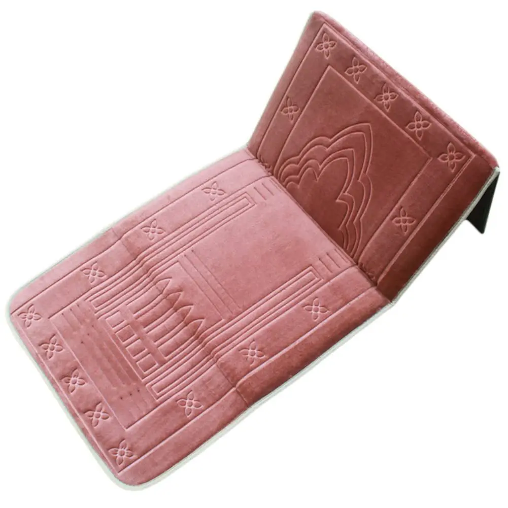 Thick Smart isajadah travel pocket prayer mat Backrest travel prayer rug with bag for hajj adult men