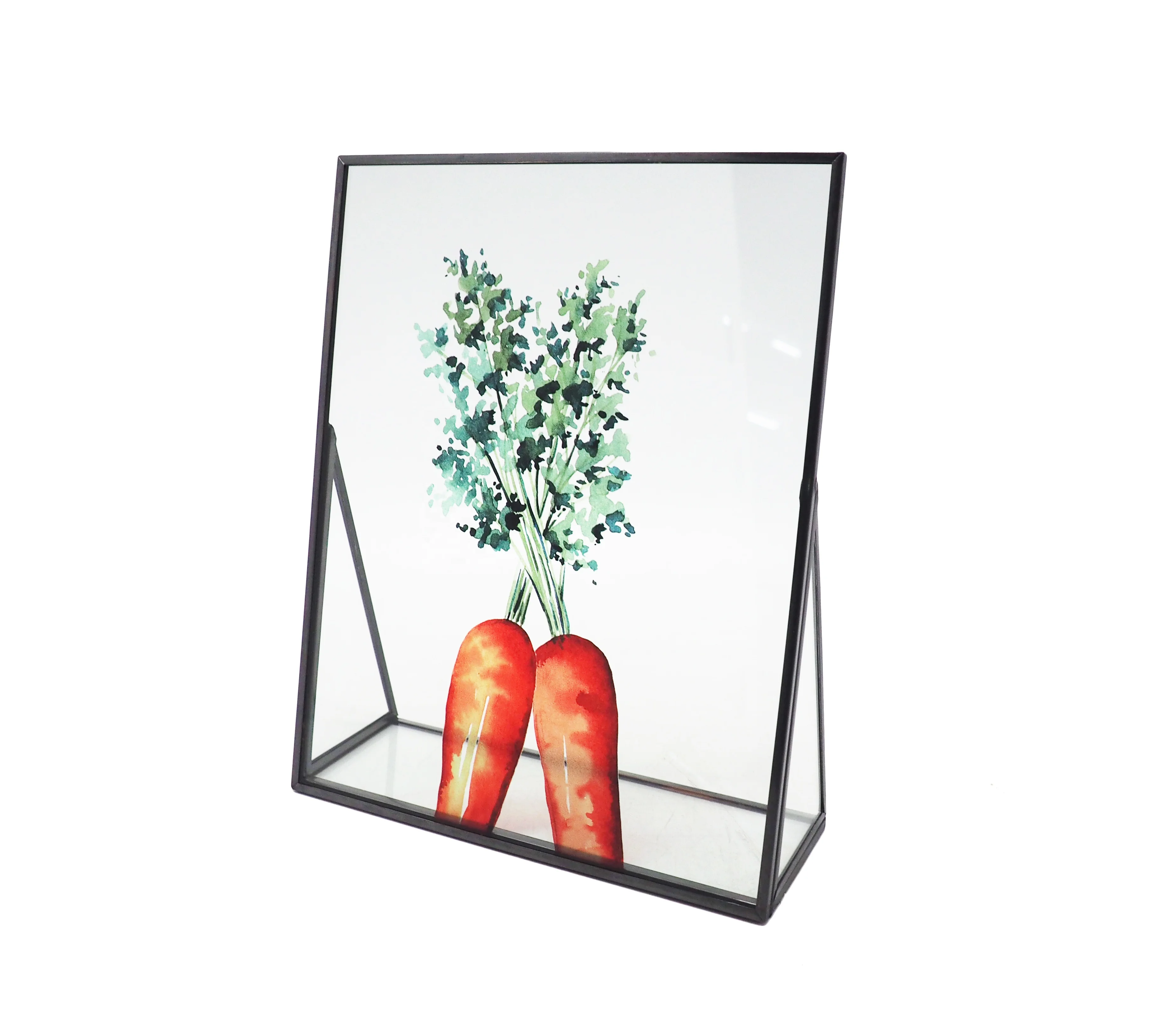 Custom sizes square black metal glass photo picture frames