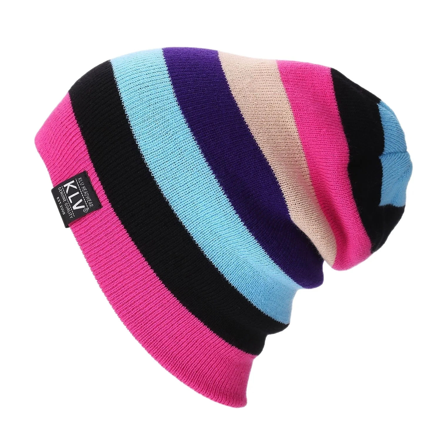 Cheap Multi color Toques Hat  Acrylic  Women Custom Colorful Winter Hat
