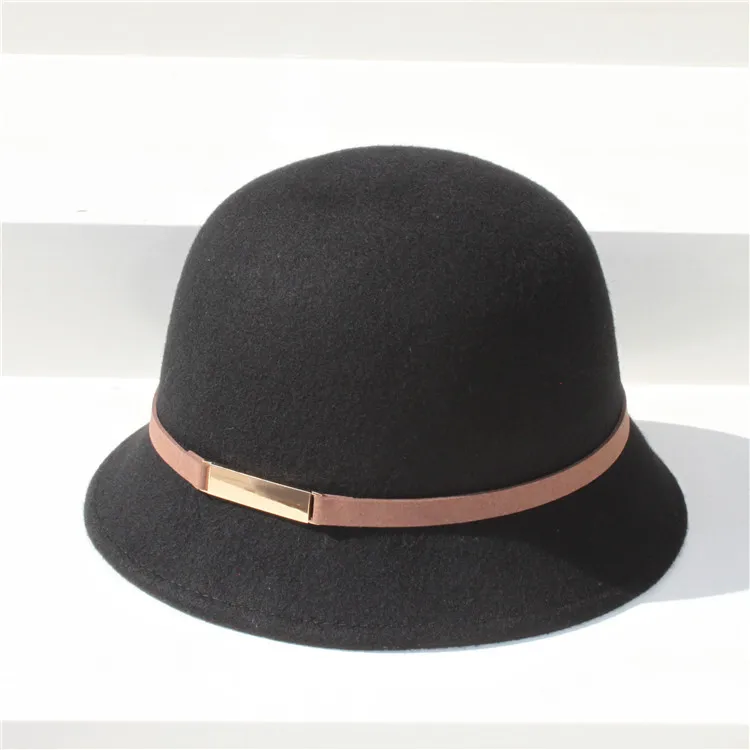 
Autumn/Winter 2018 Ladies Pure Wool Hat French Elegant Knock-on Bow Pot Hat Retro Dome Everyday Hat 