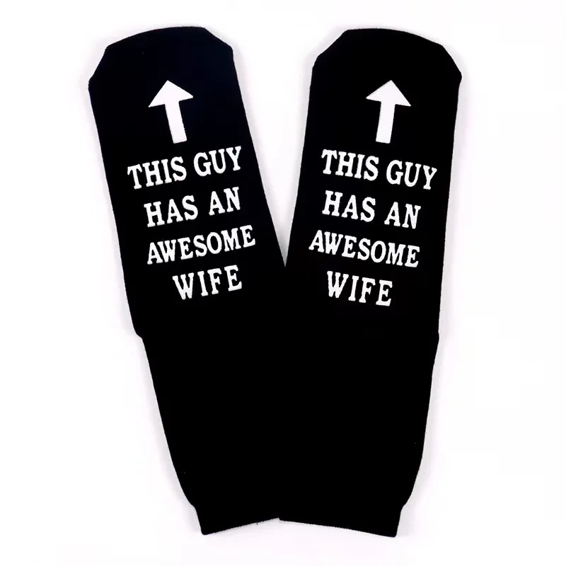 This Guy Has an Awesome Wife Funny Cotton Socks with Non-Slip  Casual Spring Socks for men