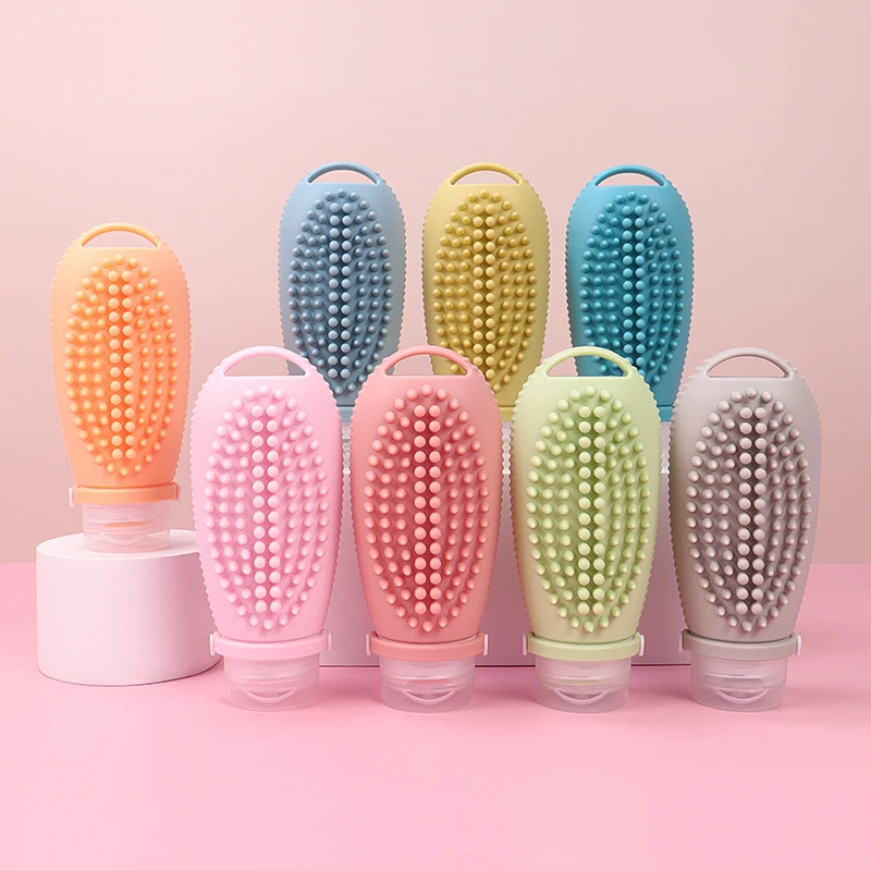 TSA Approved Refillable Squeezable 100ml Silicone Leakproof Empty Travel Size Cosmetic Shampoo and Conditioner Bottle for Travel