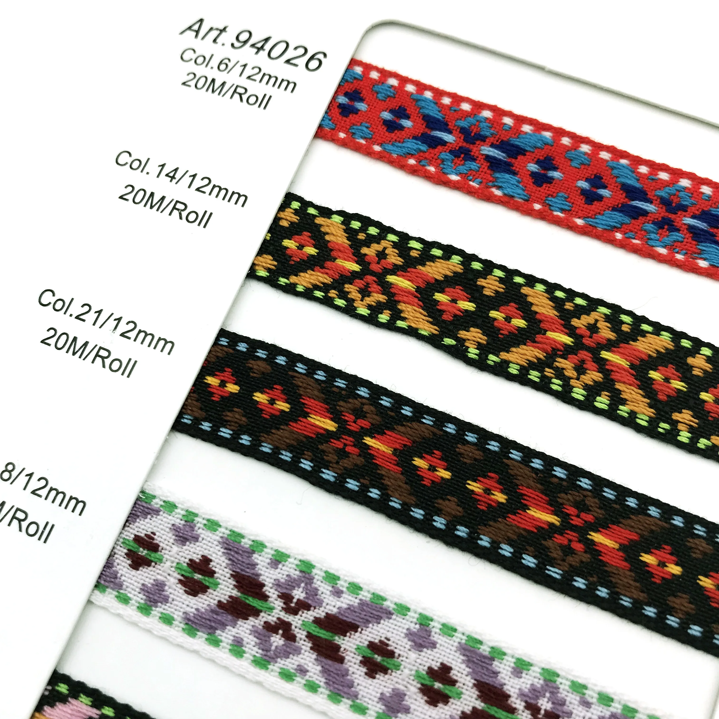 12mm polyester vintage jacquard ribbon
