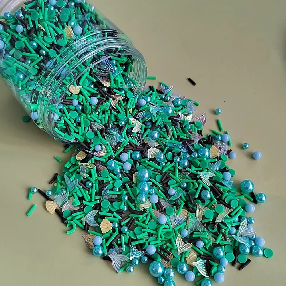Wholesale Lkg Polymer Clay Resin Shell Fishtail Sequins Blue Pearl Green Black Sprinkle Kit for Slime Phonecase Nail