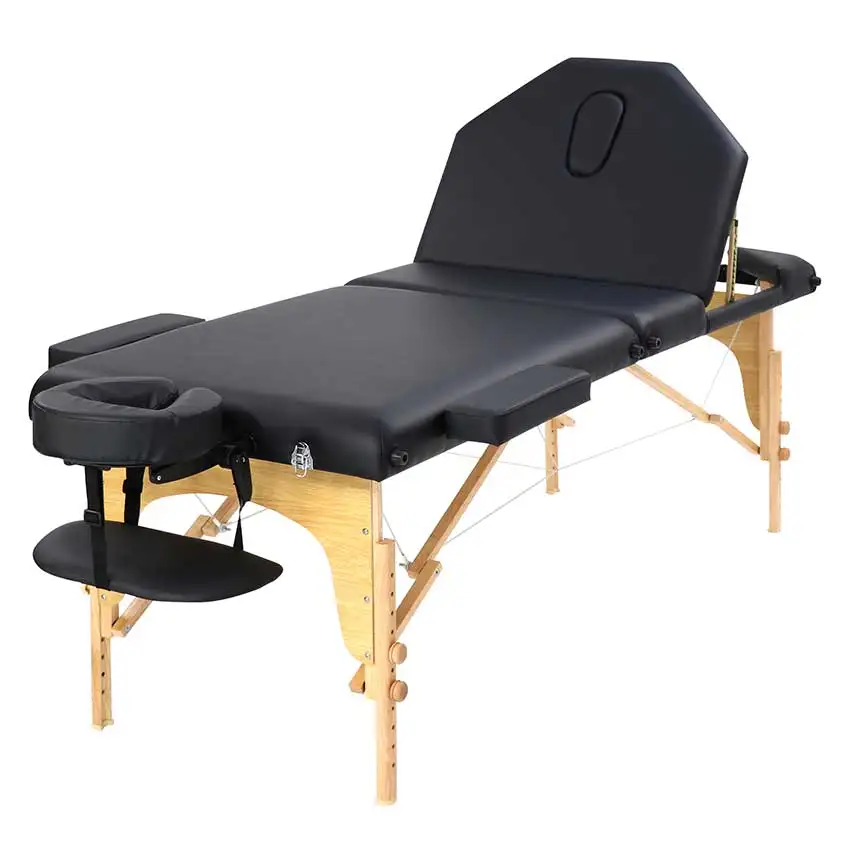 Cambodia Factory Custom Luxury Aluminum Folding Thai Milking Adjust Bed Spa Portable Massage Table Tattoo Bed with Backrest