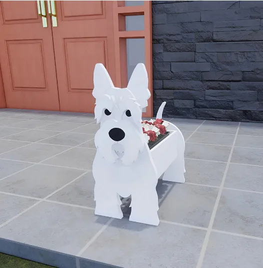 Custom Pots Flower Basket Garden Crafts Pet Dog Seeder Outdoor Decoration