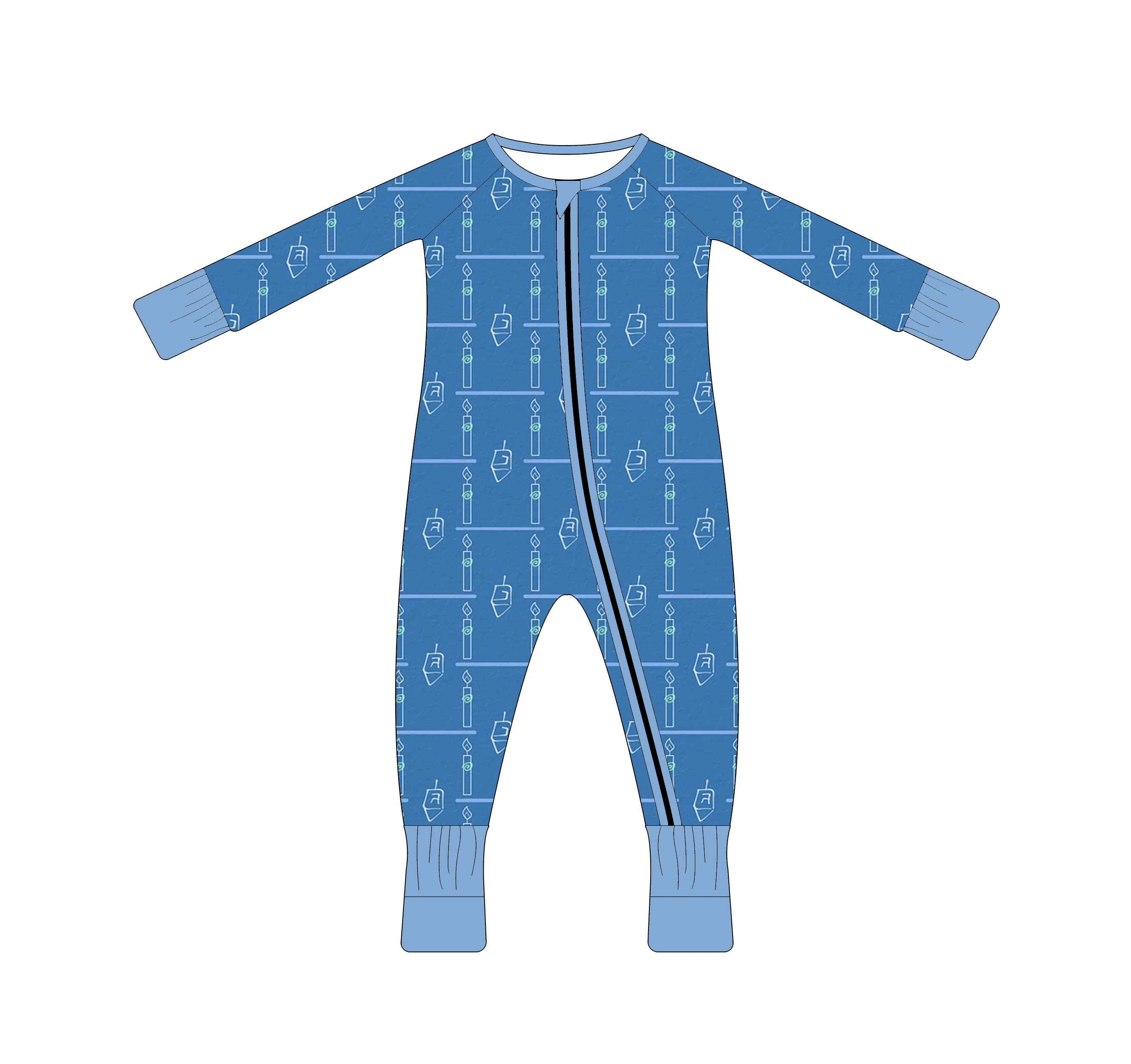 New Design Fish prints bamboo zipper 95% bamboo viscose 5% spandex romper