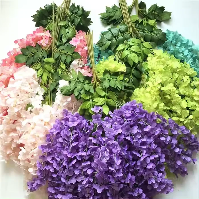 Simulation Vine Red Corridor Hanging Artificial Plastic Flowers Green Leaf Cloth Decorative Encryption Living Room Flowers