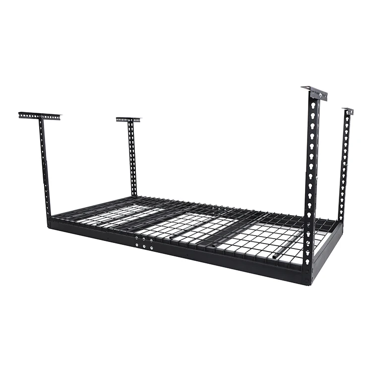 JH-Mech Custom 4X6 Overhead Garage Storage Rack 600Lbs Weight Capacity Height Adjustable Steel Ceiling Storage Racks
